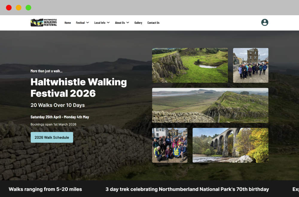 Haltwhistle walking festival in browser.